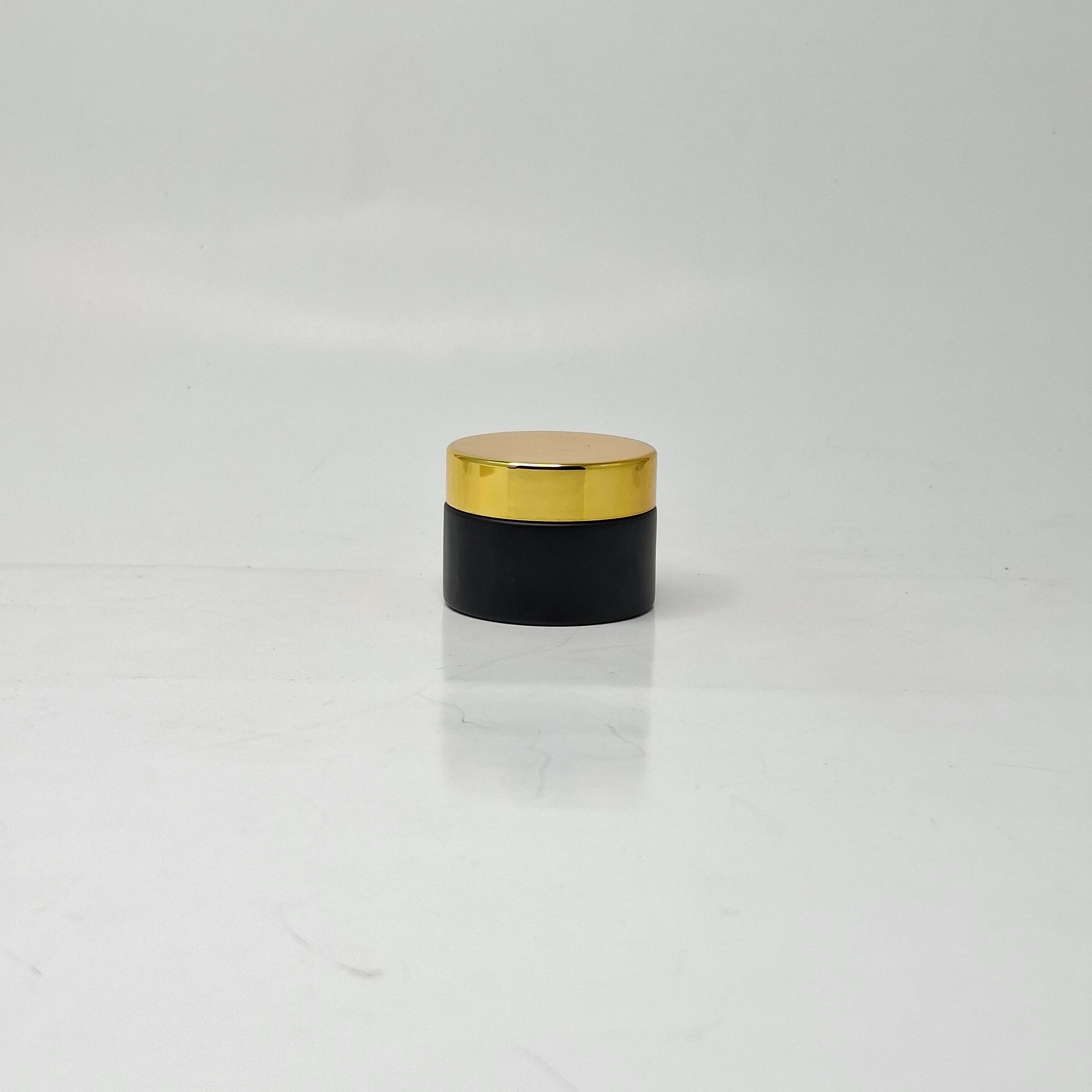 Main image of 30ml Black Glass Jar - Gold Lid