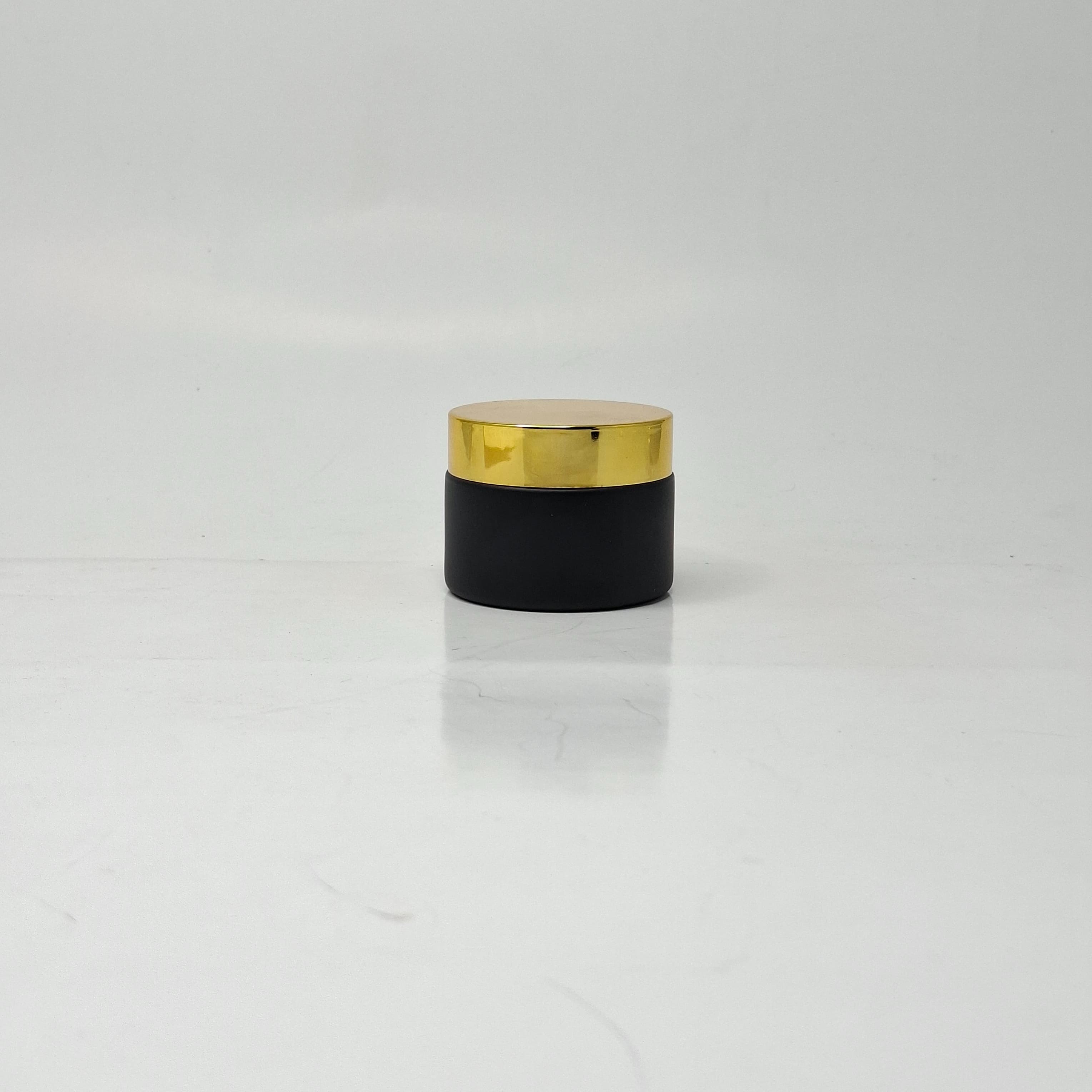 Main image of 50ml Black Glass Jar - Gold Lid 