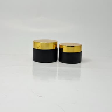 Black Glass Jar - Gold Lid