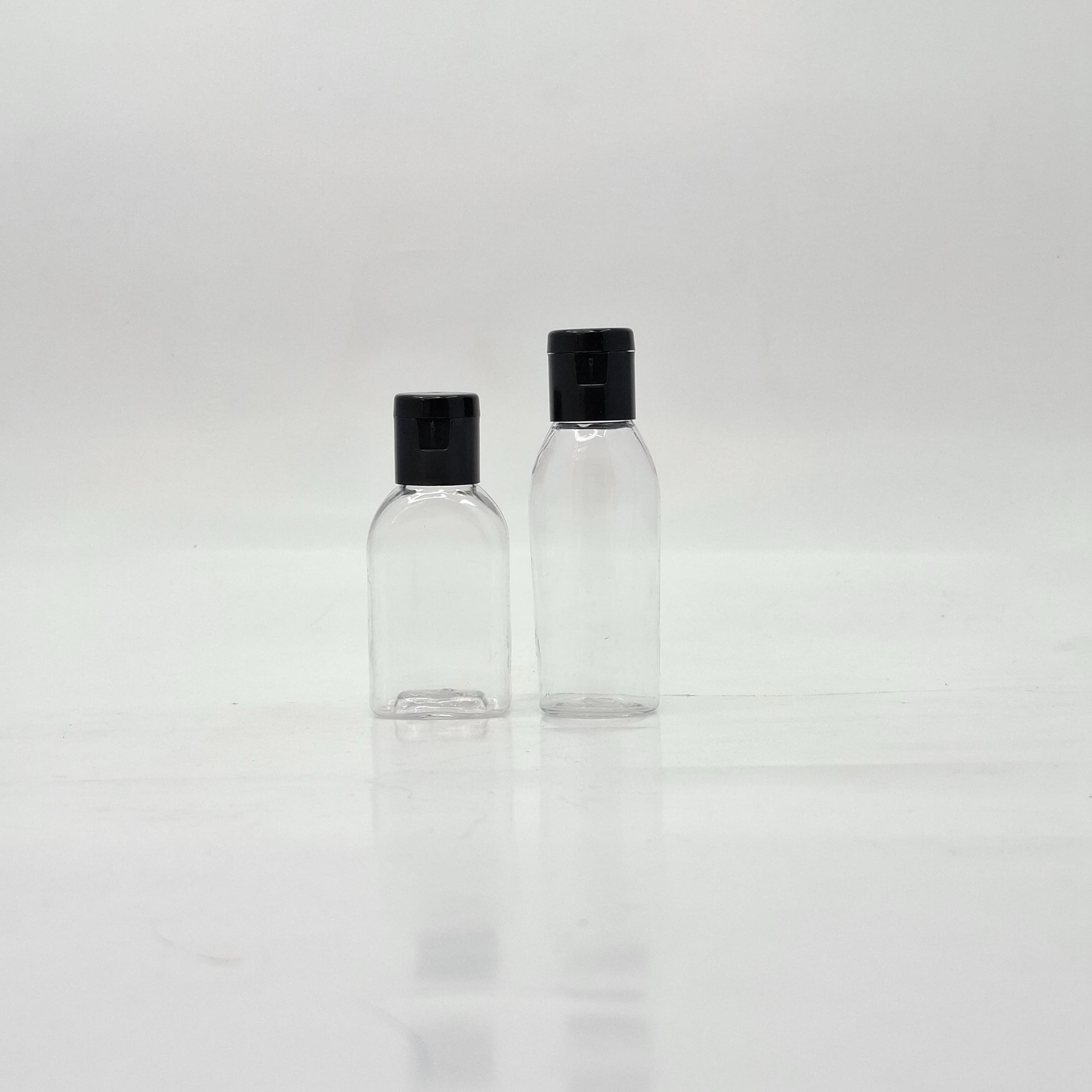 Main image of 30ml Clear Bottles - Flip Top Lids Black
