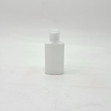 50ml Oval Bottle White - Flip Top Lid Clear