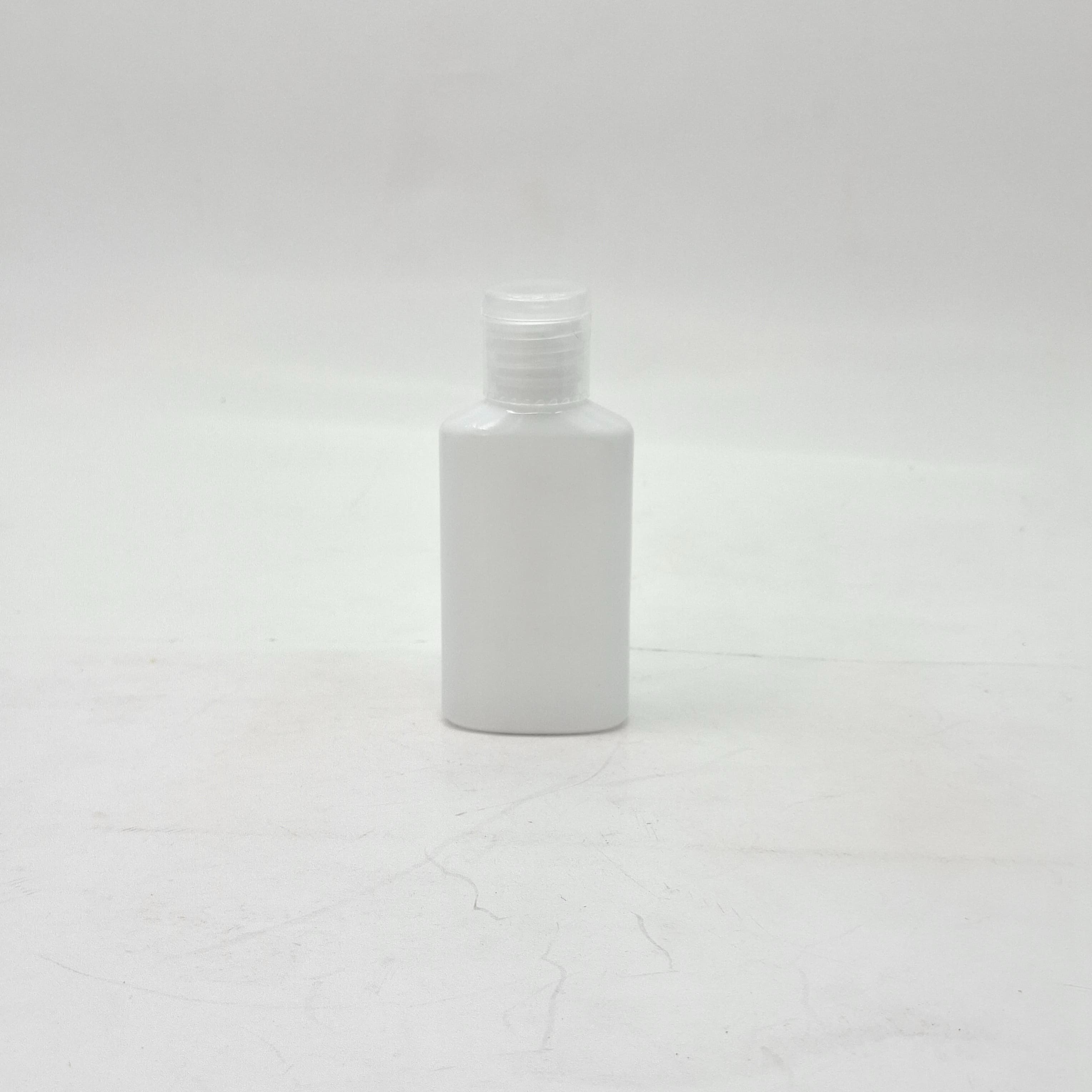Main image of 50ml Oval Bottle White - Flip Top Lid Clear