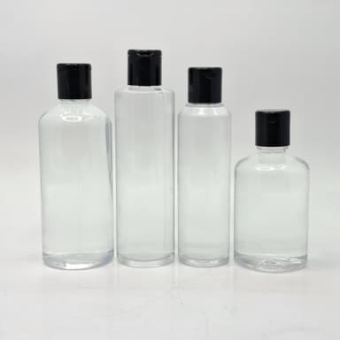Clear Bottle - Flip Top Lid Black