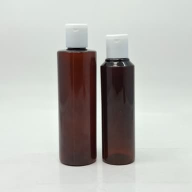 Round Bottle Amber - Flip Top Lid White