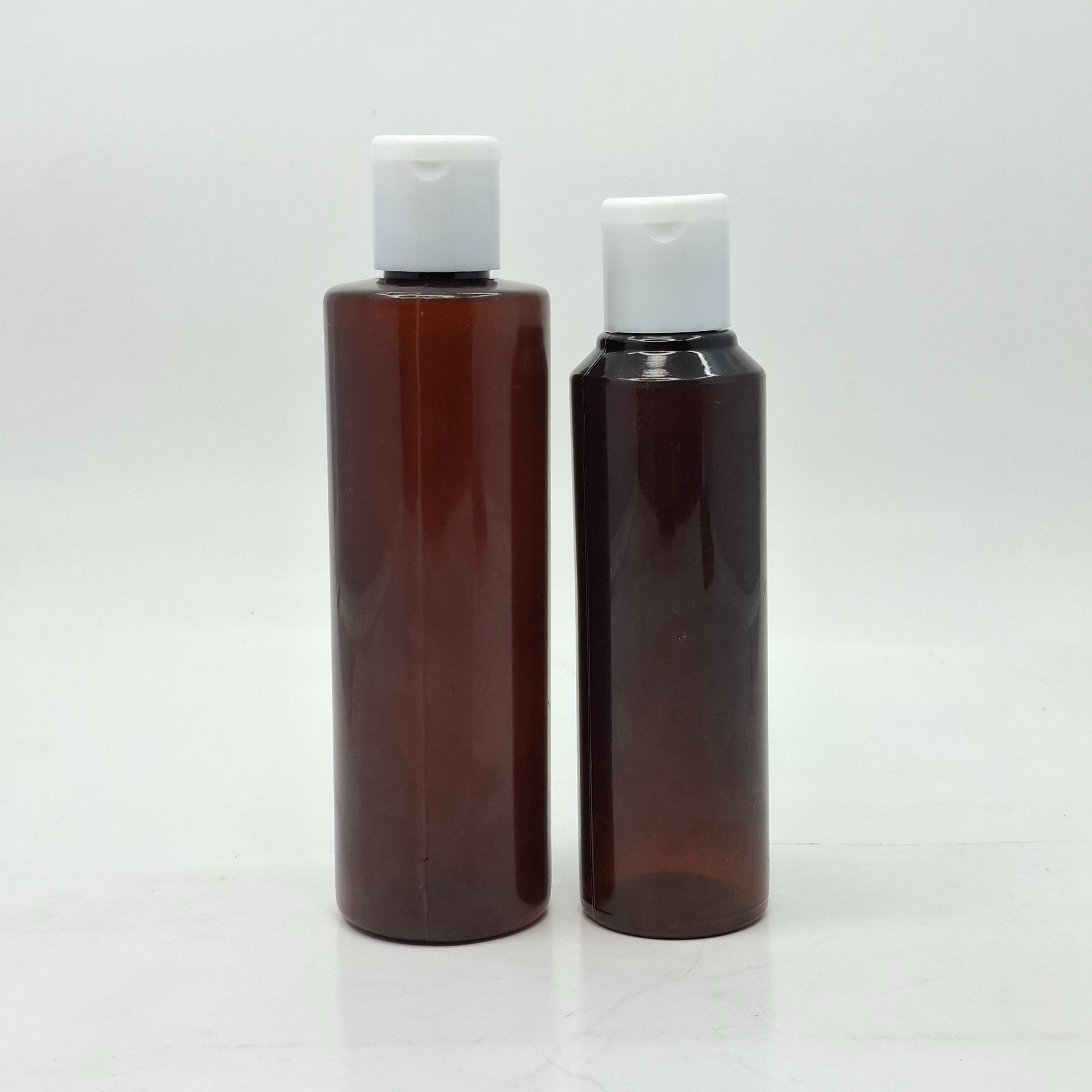 Main image of Round Bottle Amber - Flip Top Lid White