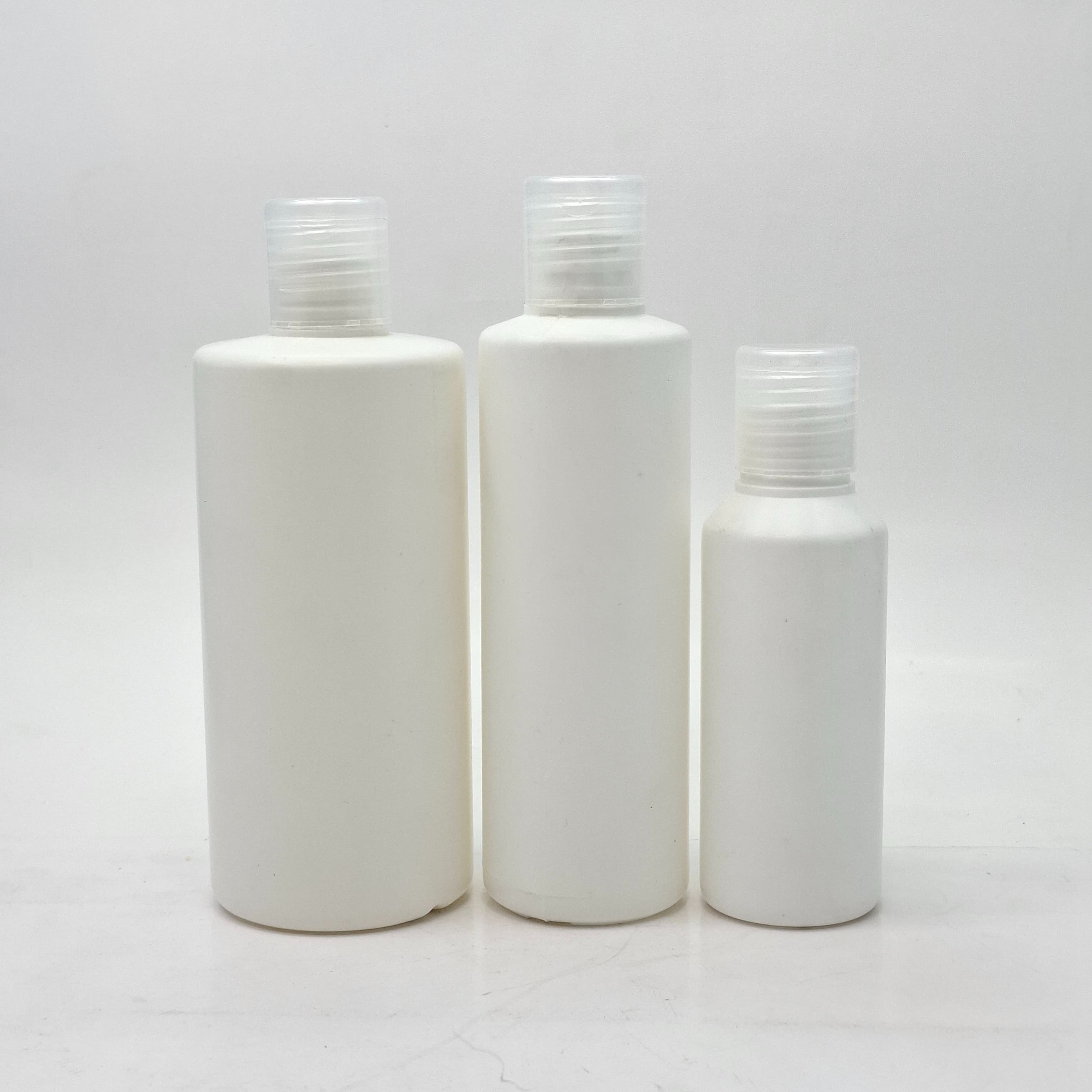 Main image of HDPE White Bottle - Flip Top Lids Clear