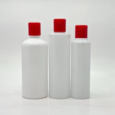 White Bottle -Flip Top Lid Red