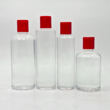 Clear Bottle - Flip Top Lid Red