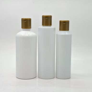 White Bottle -Flip Top Lid Gold