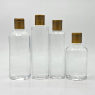 Clear Bottle - Flip Top Lid Gold