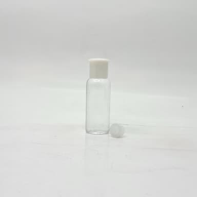 40ml Round Bottle Clear - Oil Lid White 