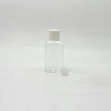 50ml Oval Bottle Clear - Oil Lid White 