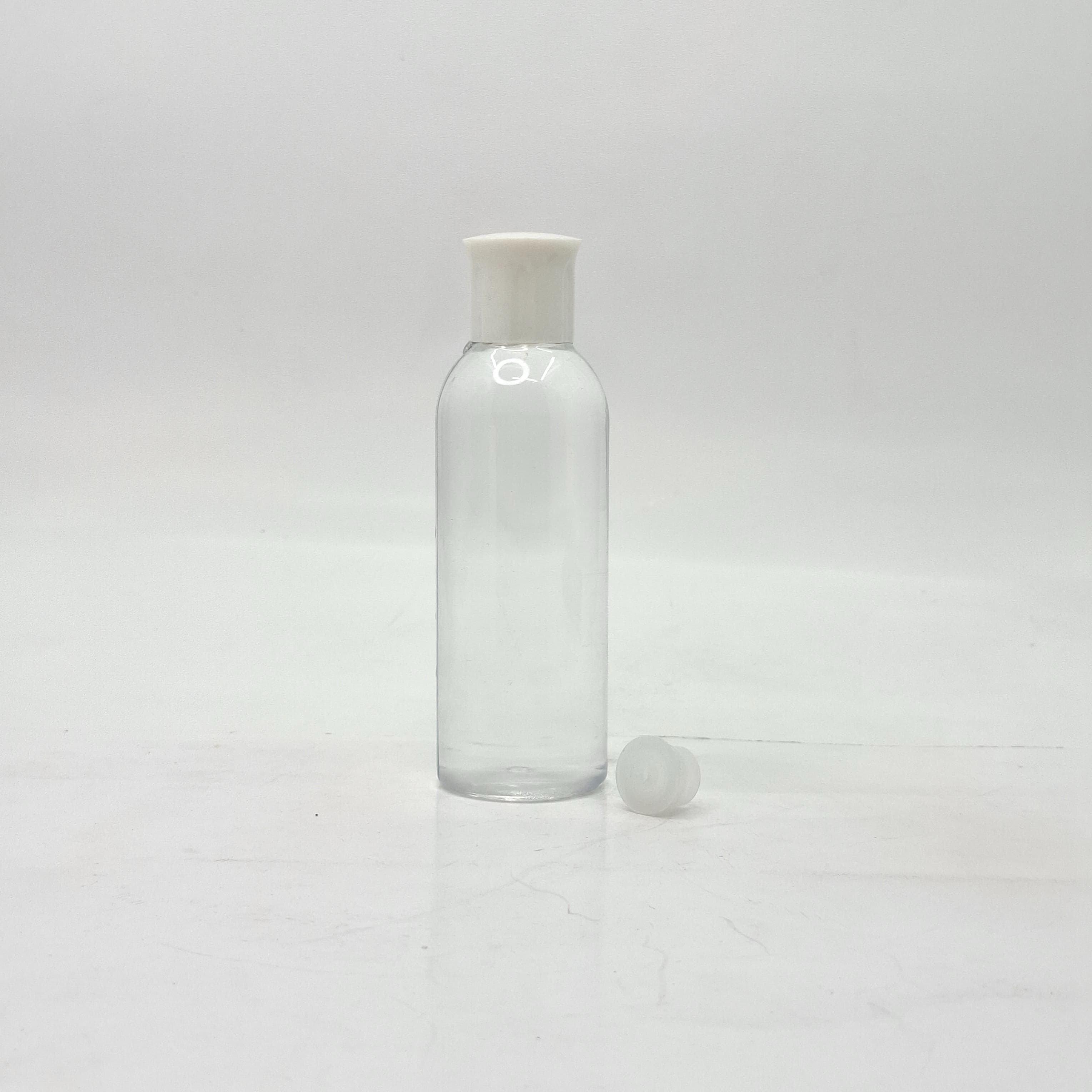 Main image of 100ml Round Nack Bottle Clear - Oil Lid White