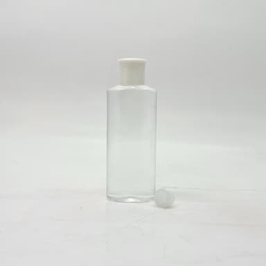 100ml Oval Bottle Clear -Oil Lid White 