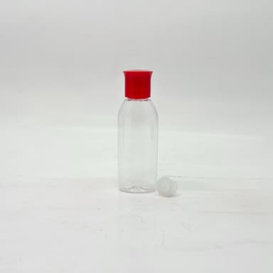 50ml Reebon Bottle Clear - Oil Lid Red