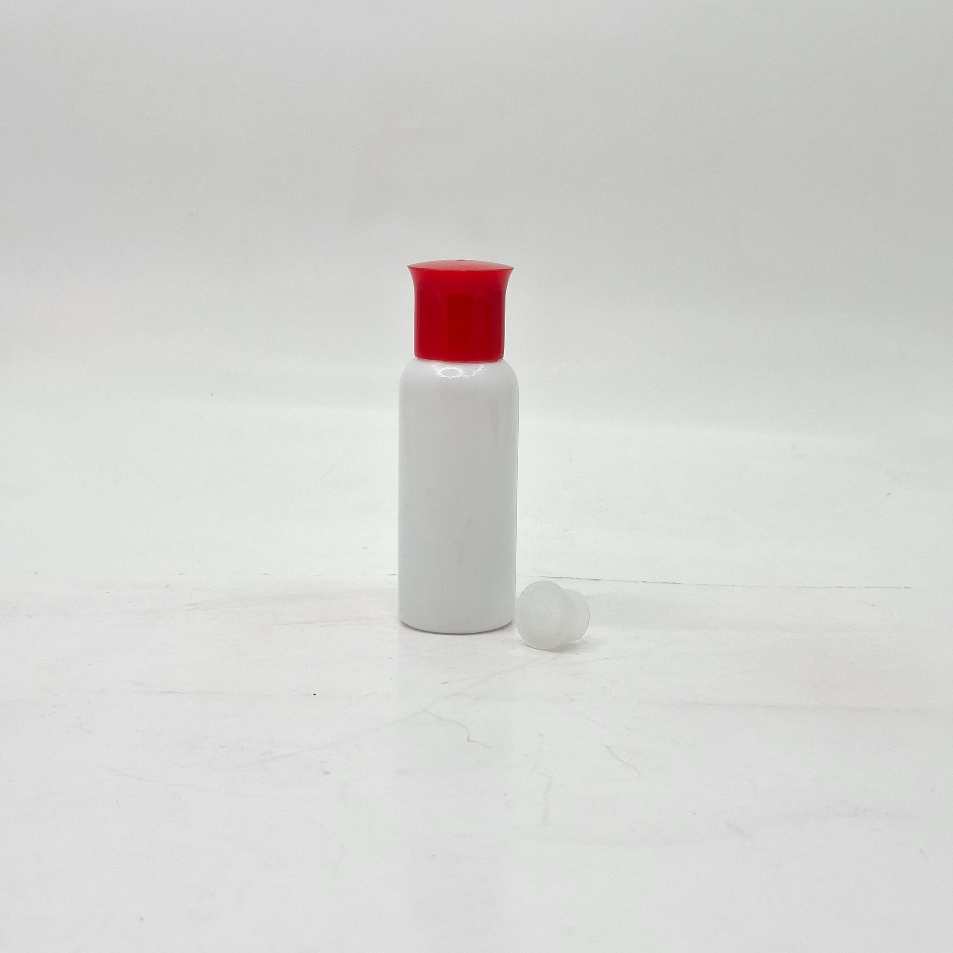 Main image of 40ml Round Bottle White - Oil Lid Red