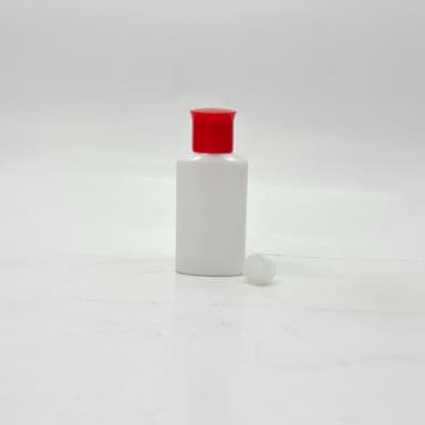 50ml Oval Bottle White - Oil Lid Red