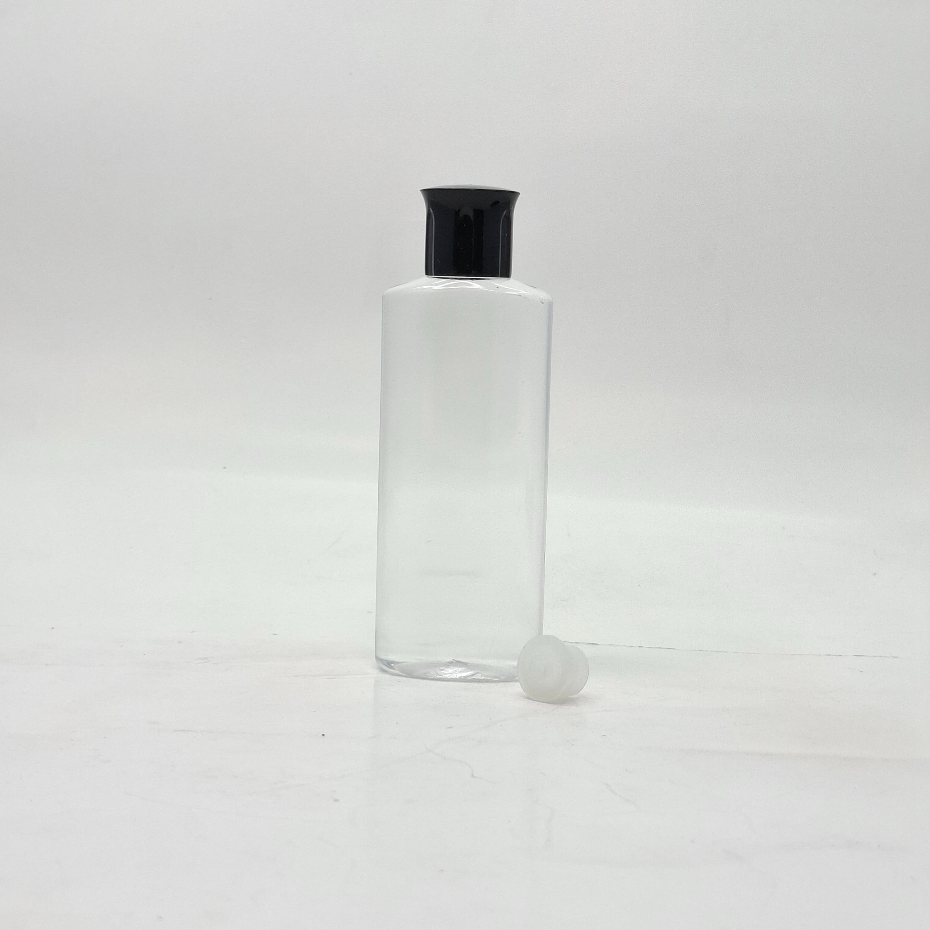 Main image of 100ml Oval Bottle Clear - Oil Lid Black