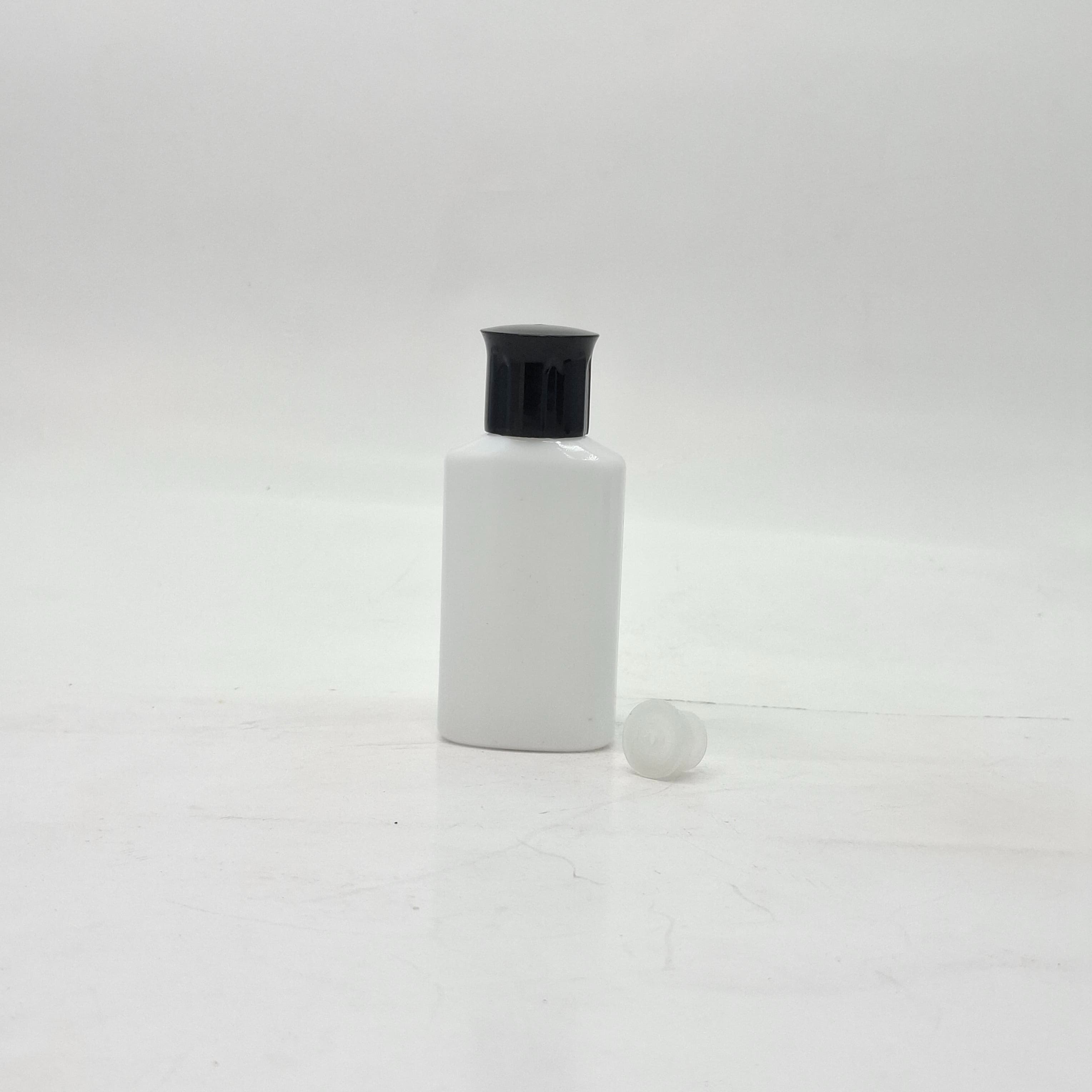 Main image of 50ml Oval Bottle White - Oil Lid Black