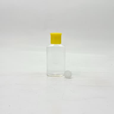 50ml Oval Clear Bottle -Oil Lid Yellow