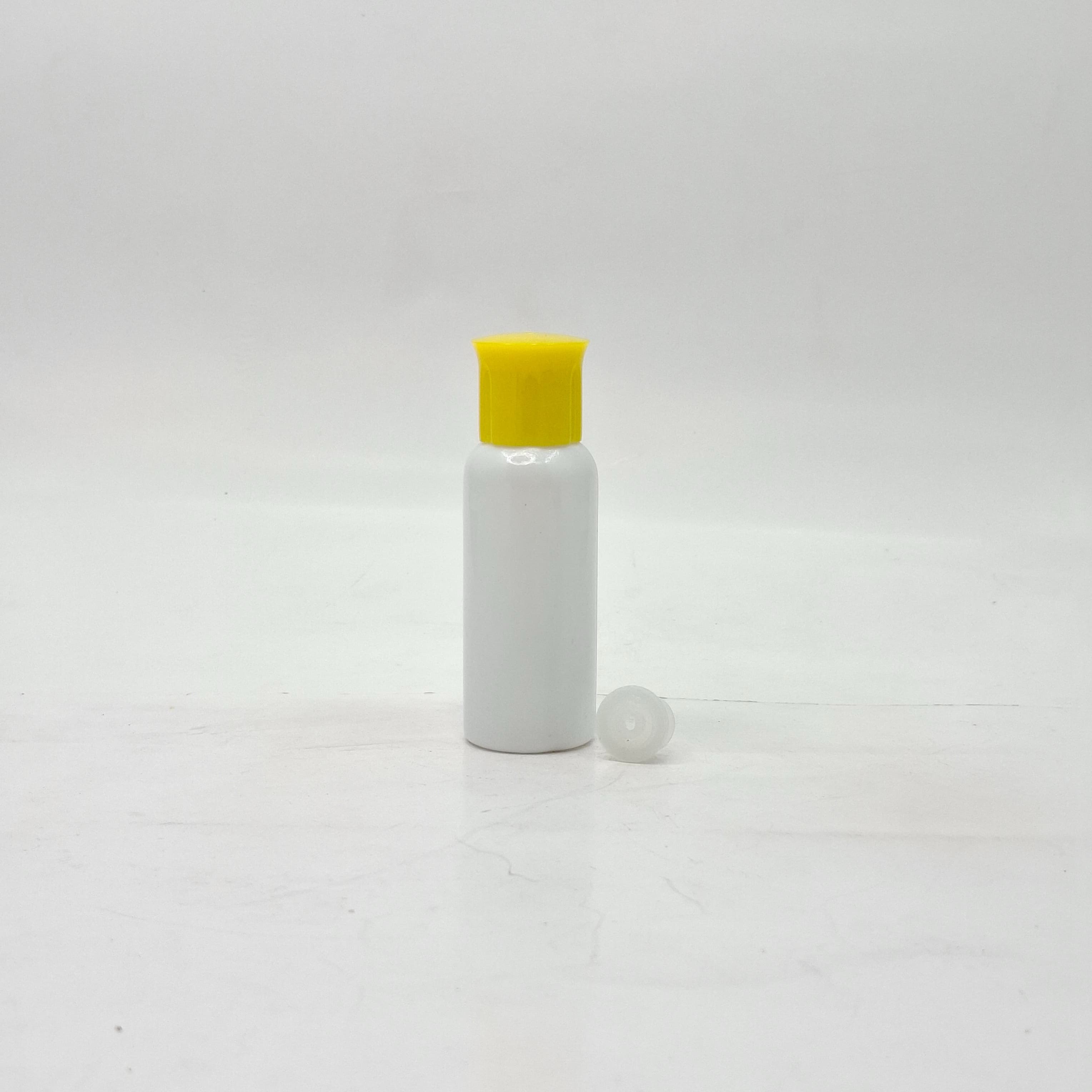 Main image of 40ml Round Bottle White - Oil Lid Yellow