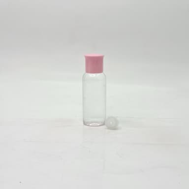 40ml Round Bottle Clear - Oil Lid Pink