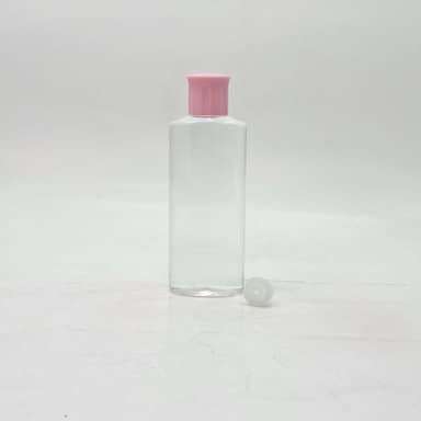 100ml Oval Bottle Clear - Oil Lid Pink