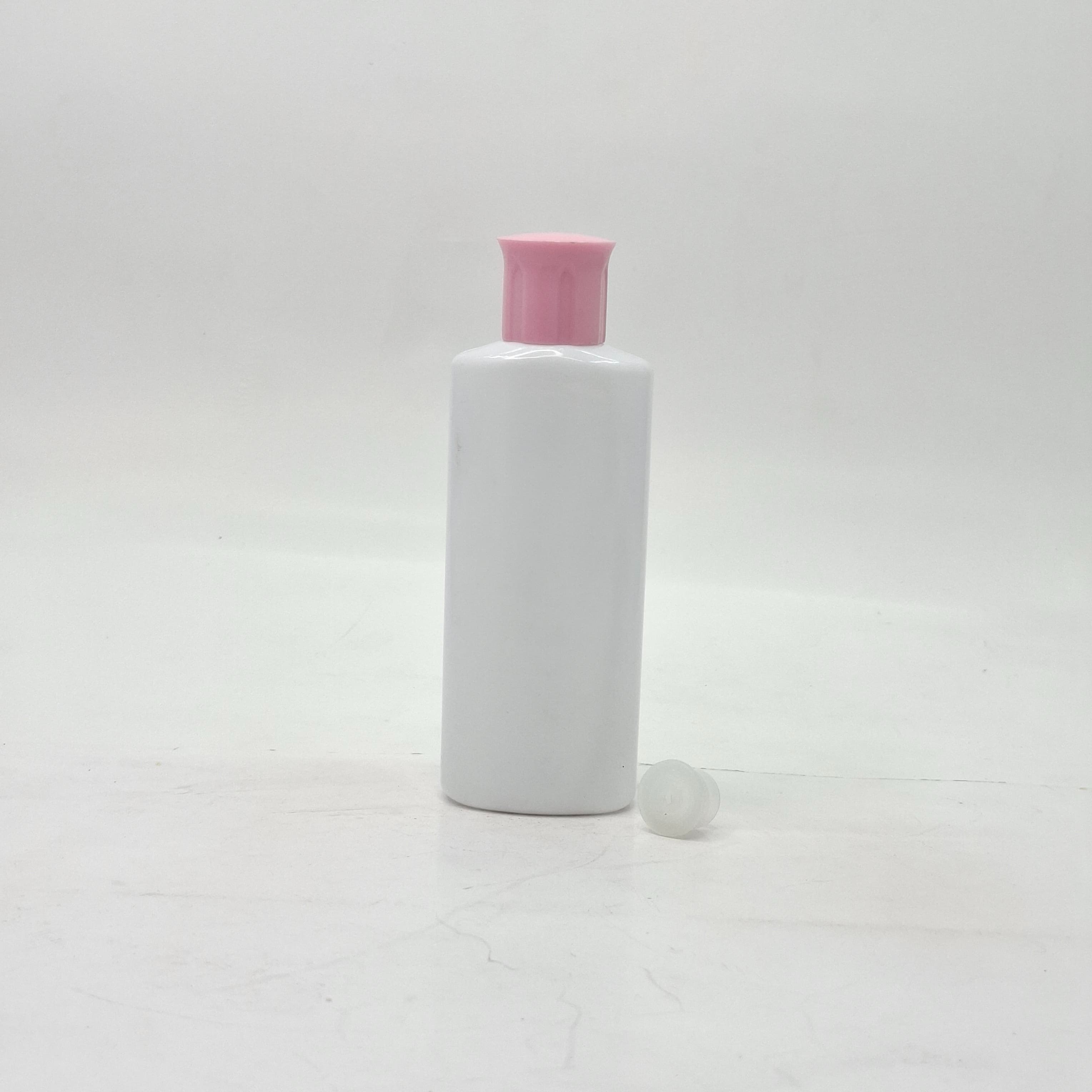 Main image of 100ml Oval Bottle White - Oil Lid Pink 