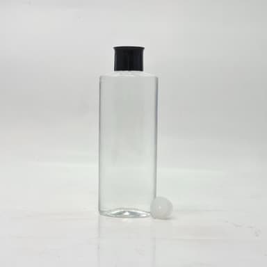 200ml Oval Bottle Clear - Oil Lid Black