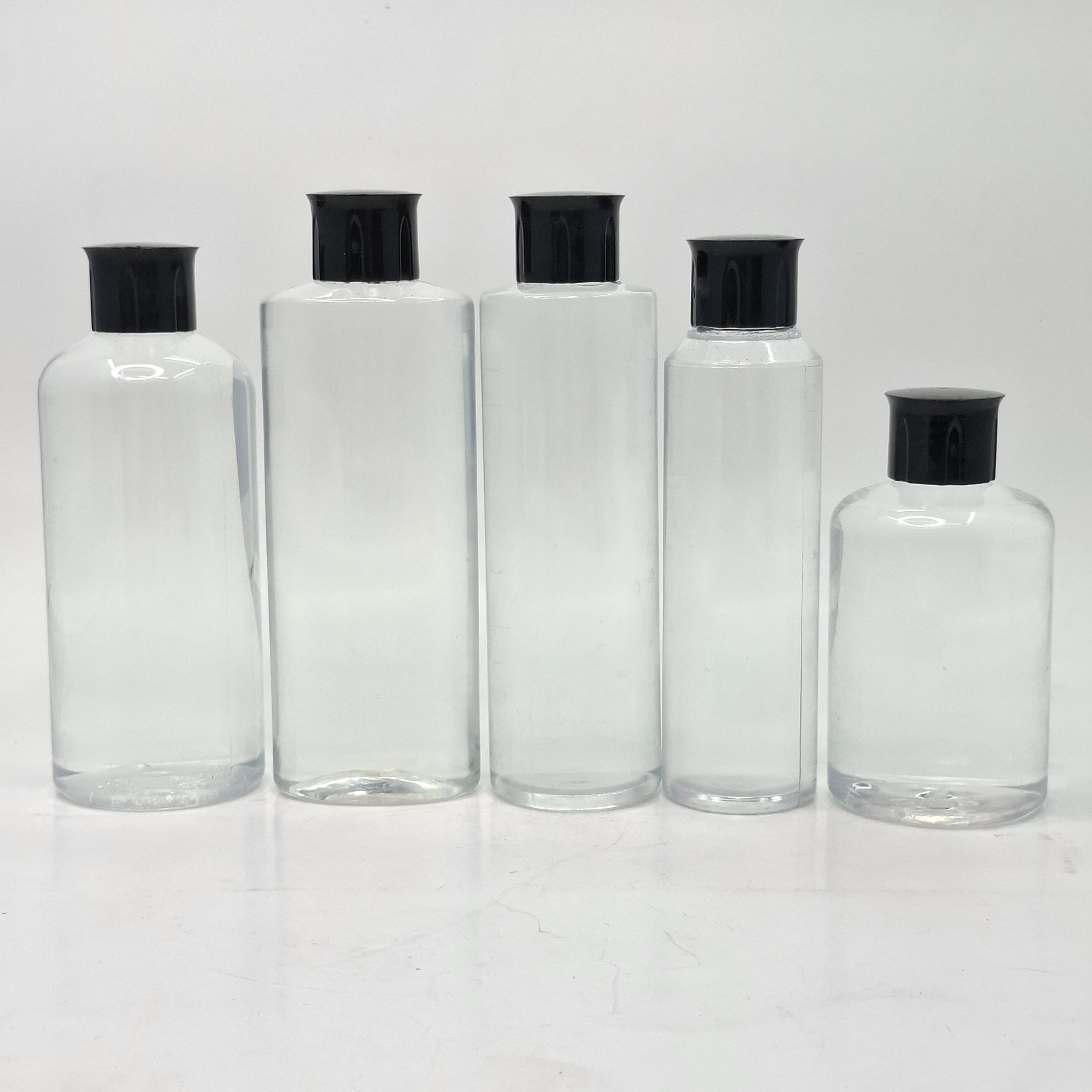 Thumbnail 2 of 150ml Round Bottle Clear - Oil Lid Black