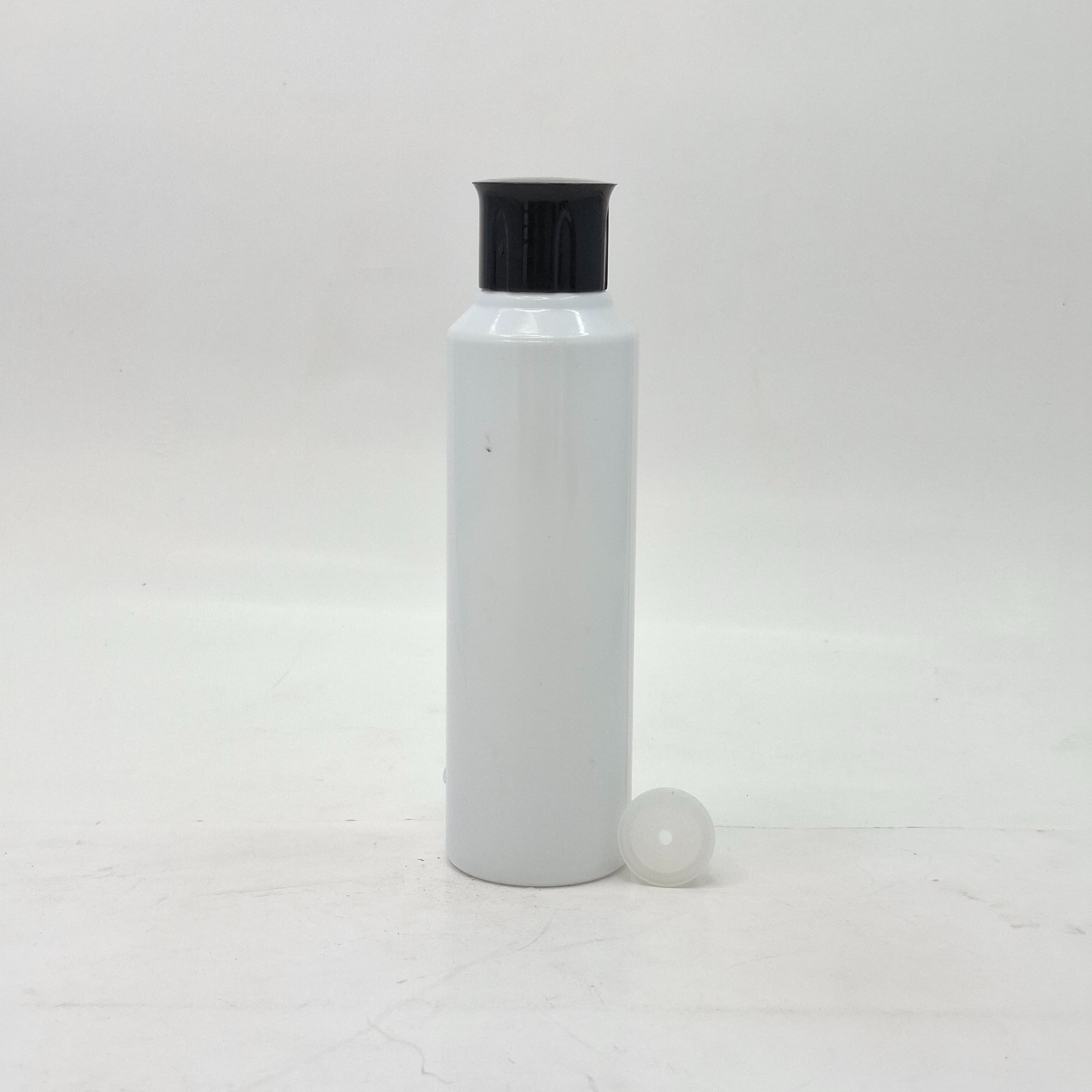 Main image of 150ml Round Bottle White - Oil Lid Black 