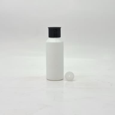 100ml HDPE White Bottle - Oil Lid Black 