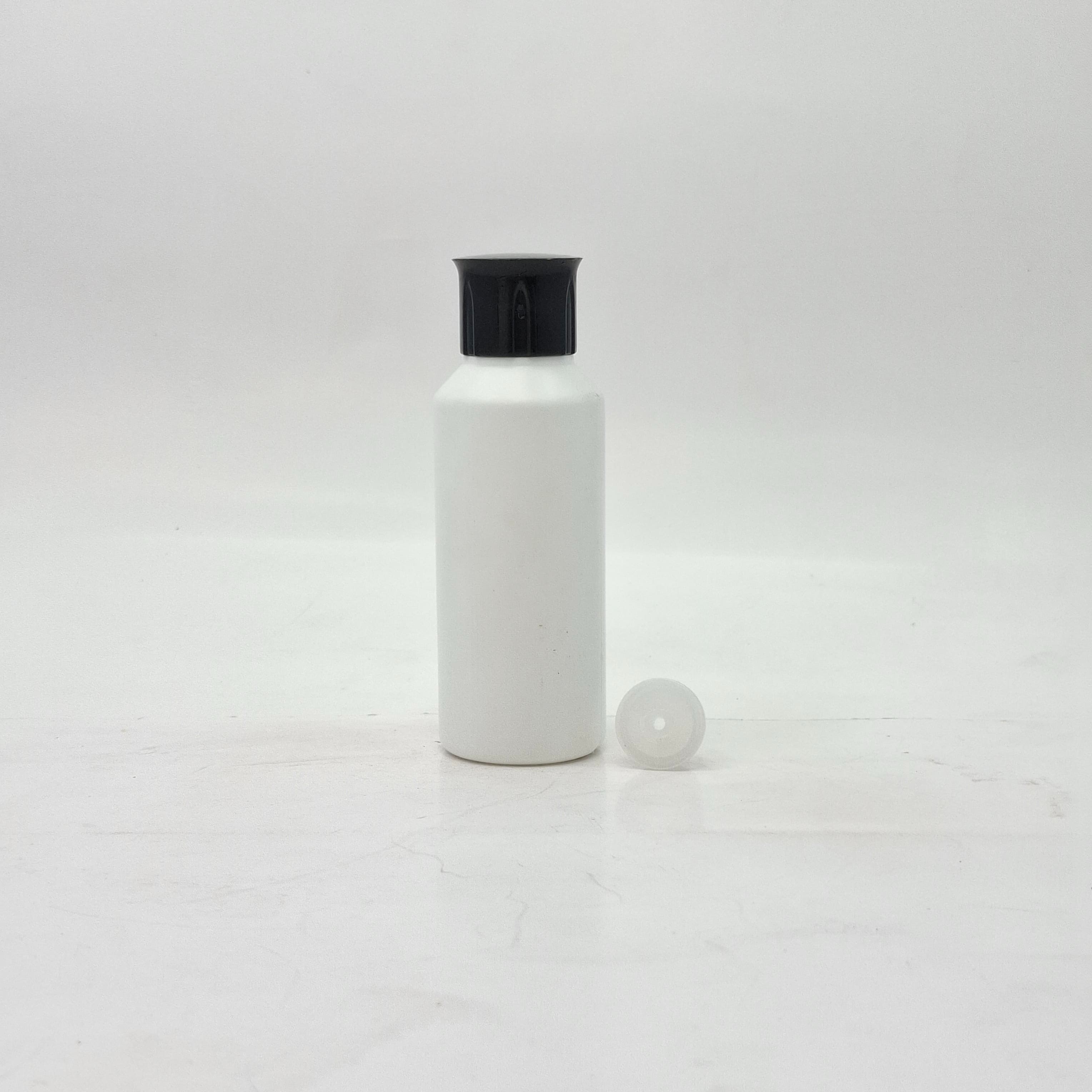 Main image of 100ml HDPE White Bottle - Oil Lid Black 
