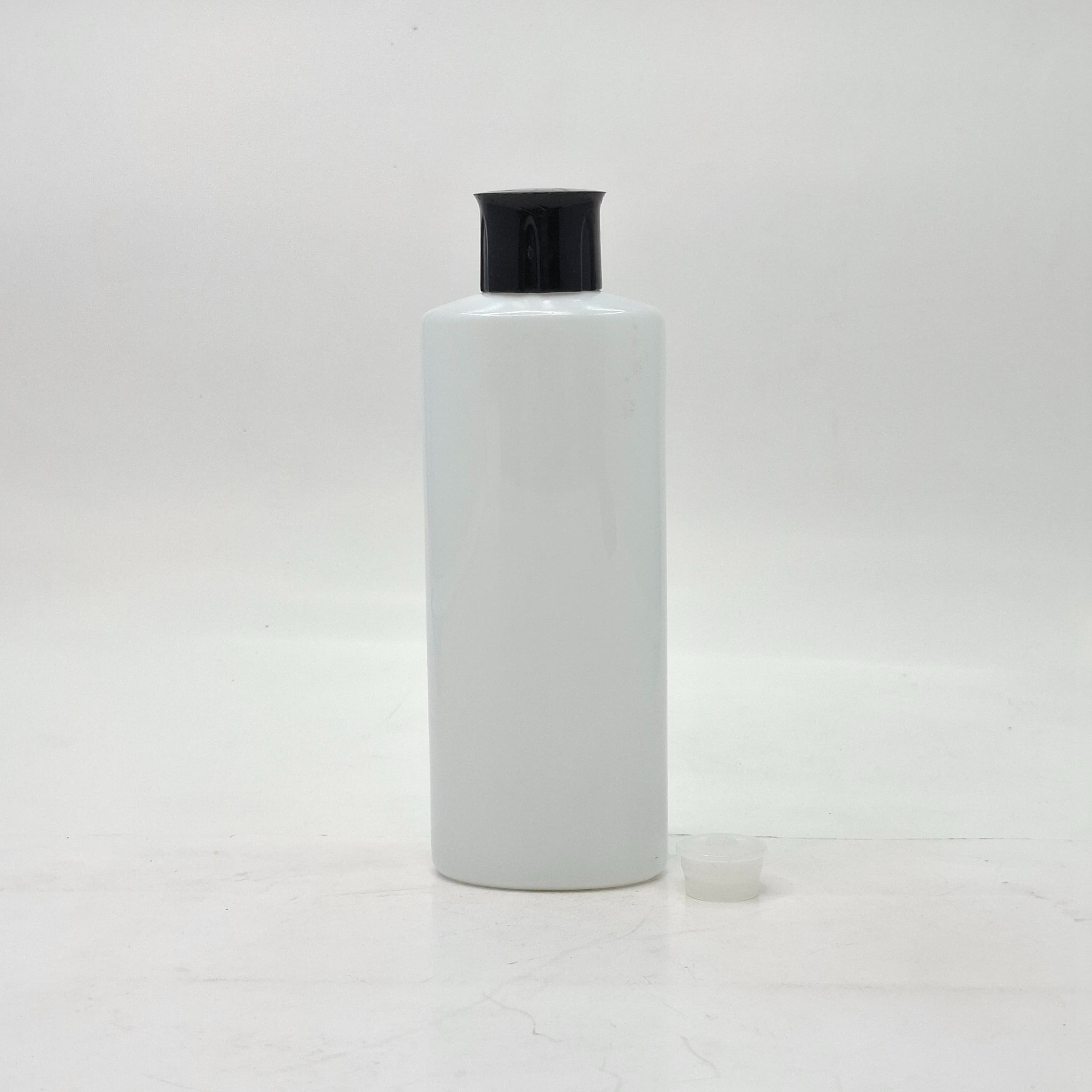 Main image of 200ml Oval Bottle White - Oil Lid Black 