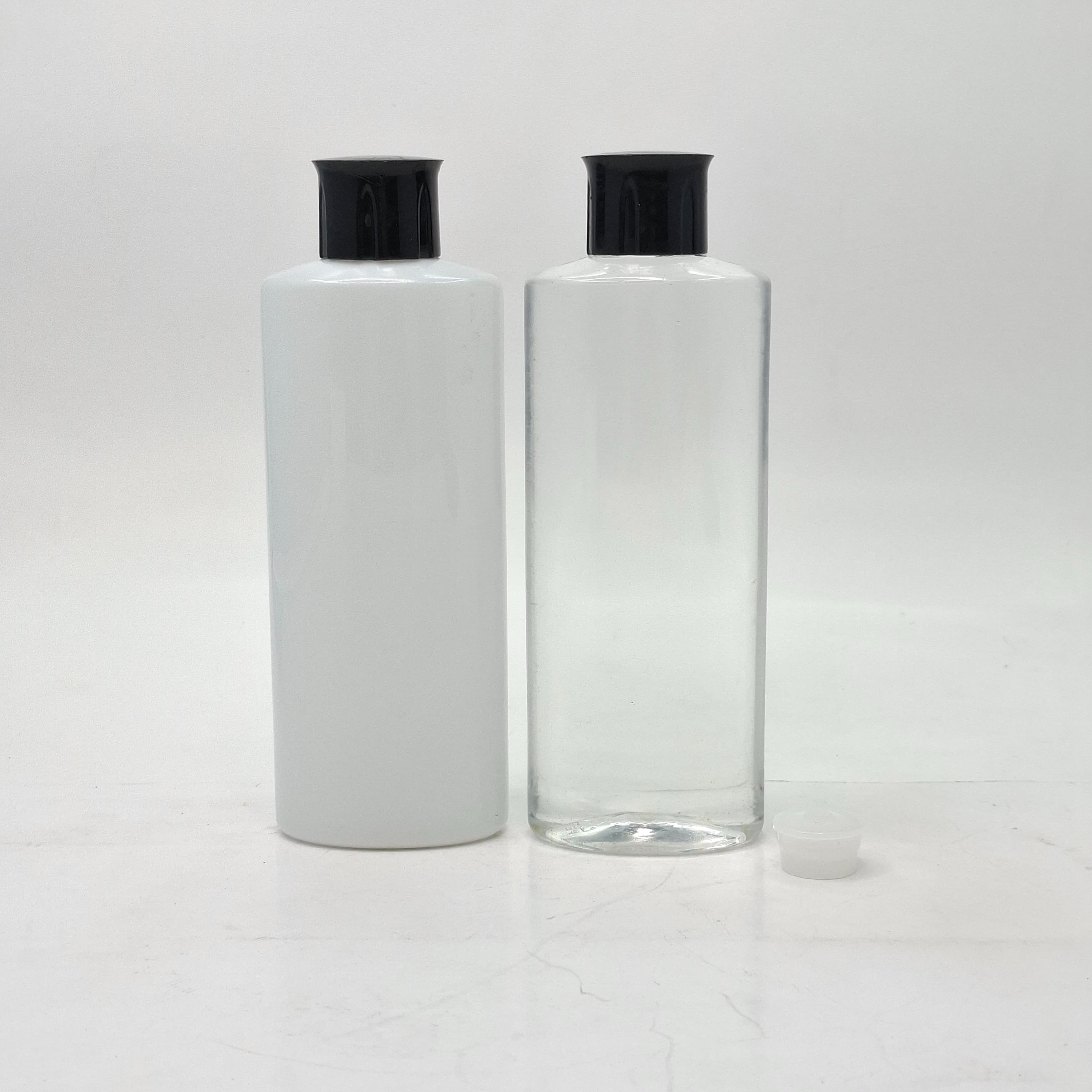 Thumbnail 2 of 200ml Oval Bottle Clear - Oil Lid Black