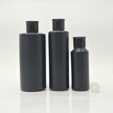 100ml-340ml HDPE Black Bottle - Oil Lid Black