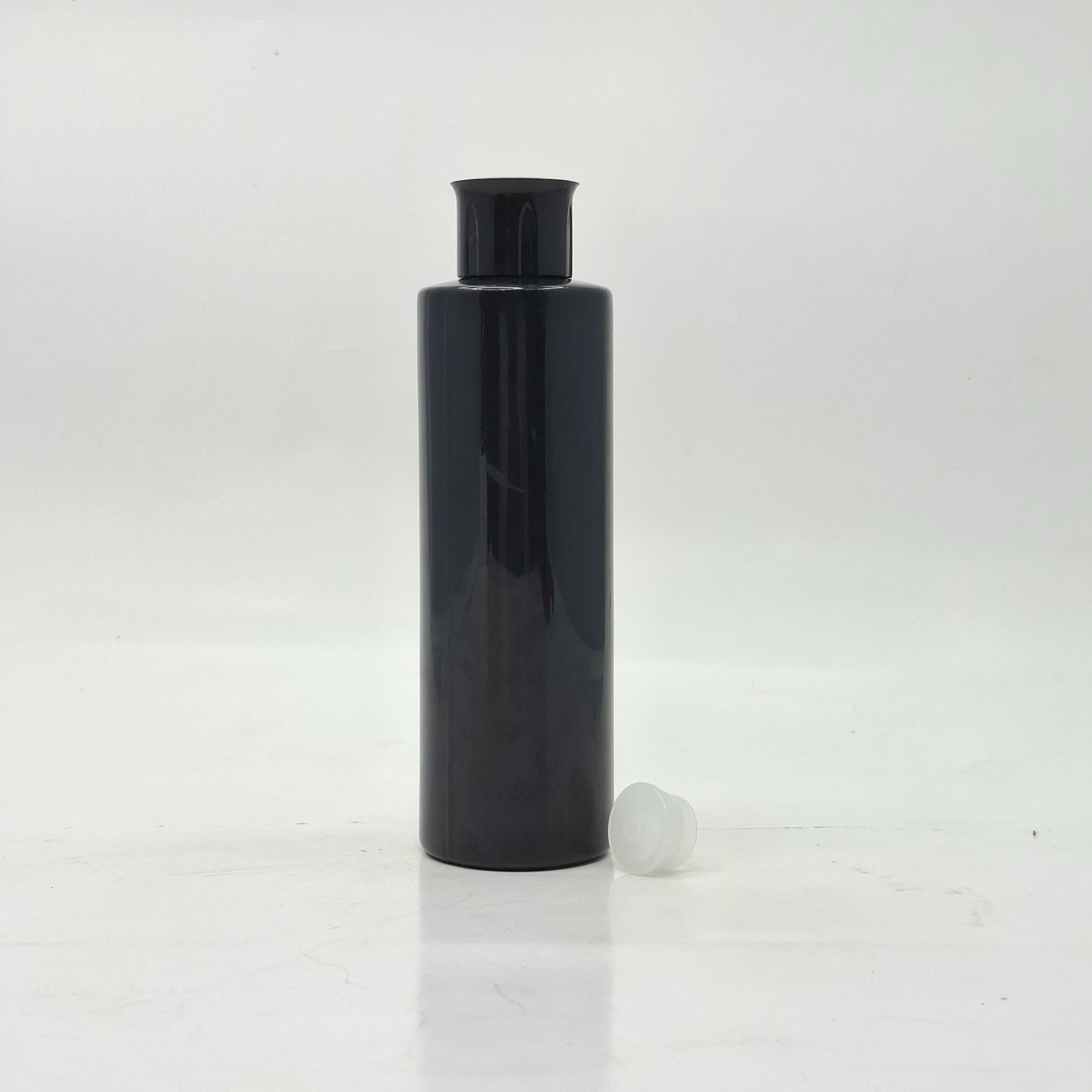 Main image of 200ml Round Bottle Black - Oil Lid Black
