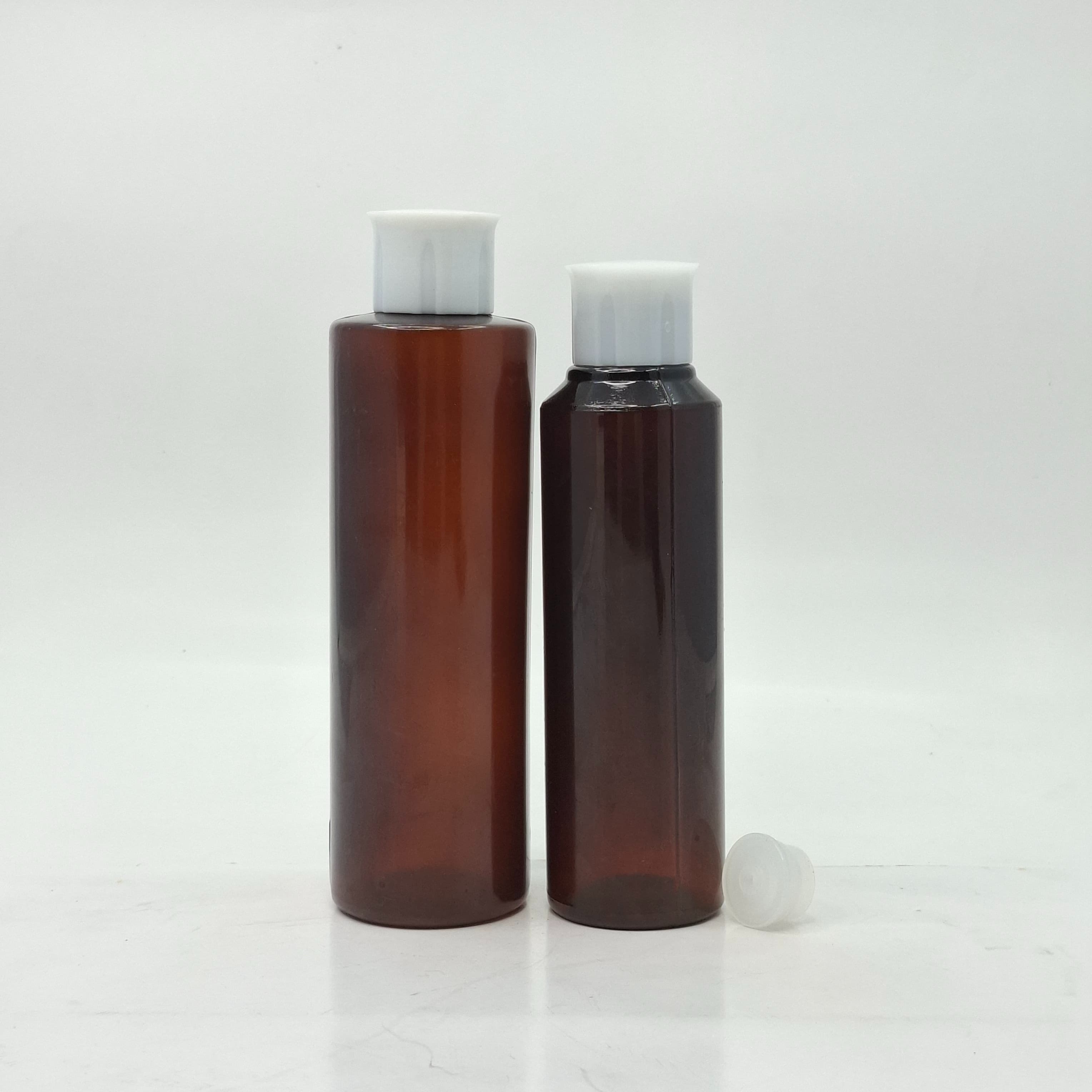 Main image of 150ml-200ml Amber Round Bottle - Oil Lid White