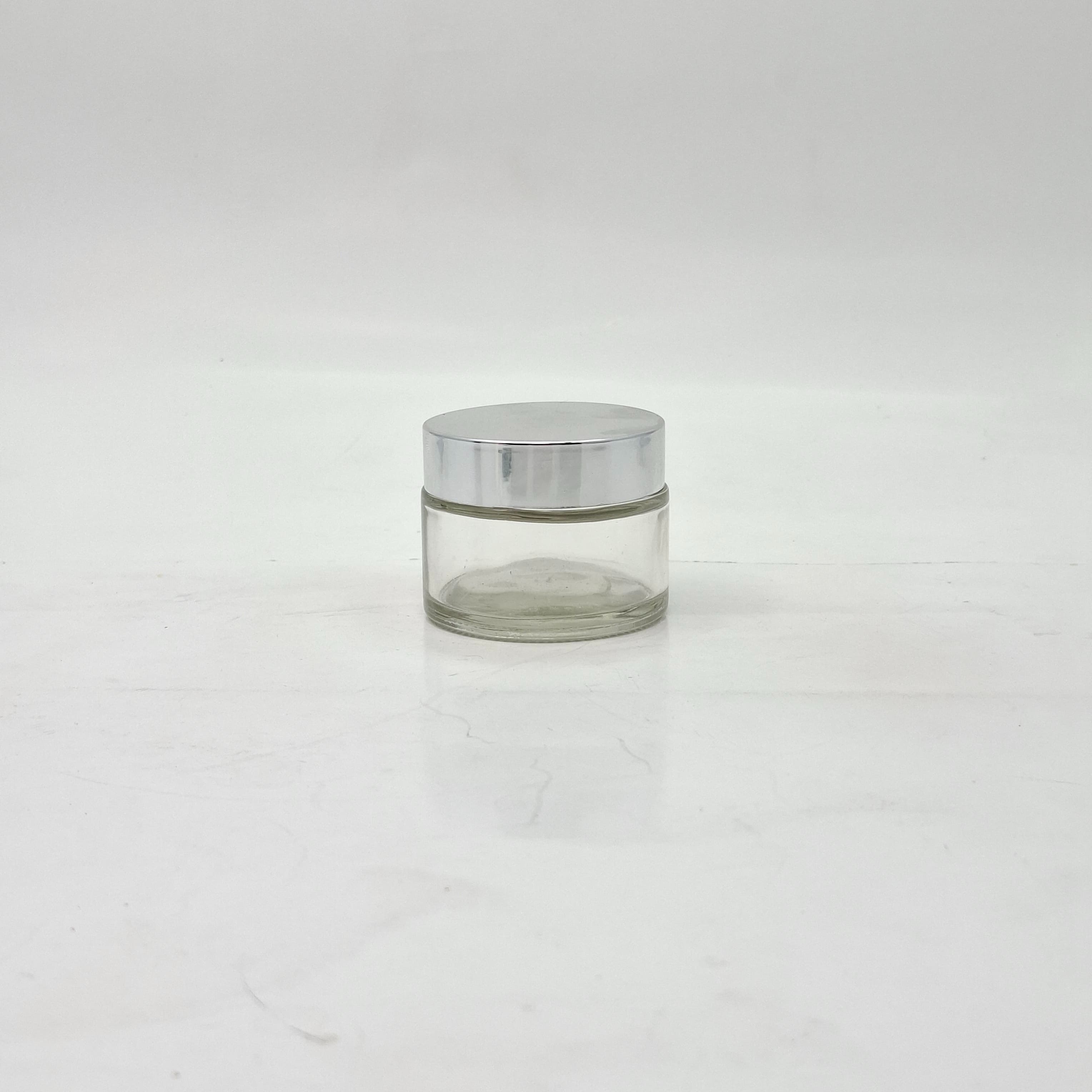 Main image of 50ml Clear Glass Jar - Silver Lid 