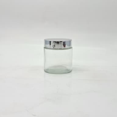 100ml Clear Glass Jar - Silver Lid 