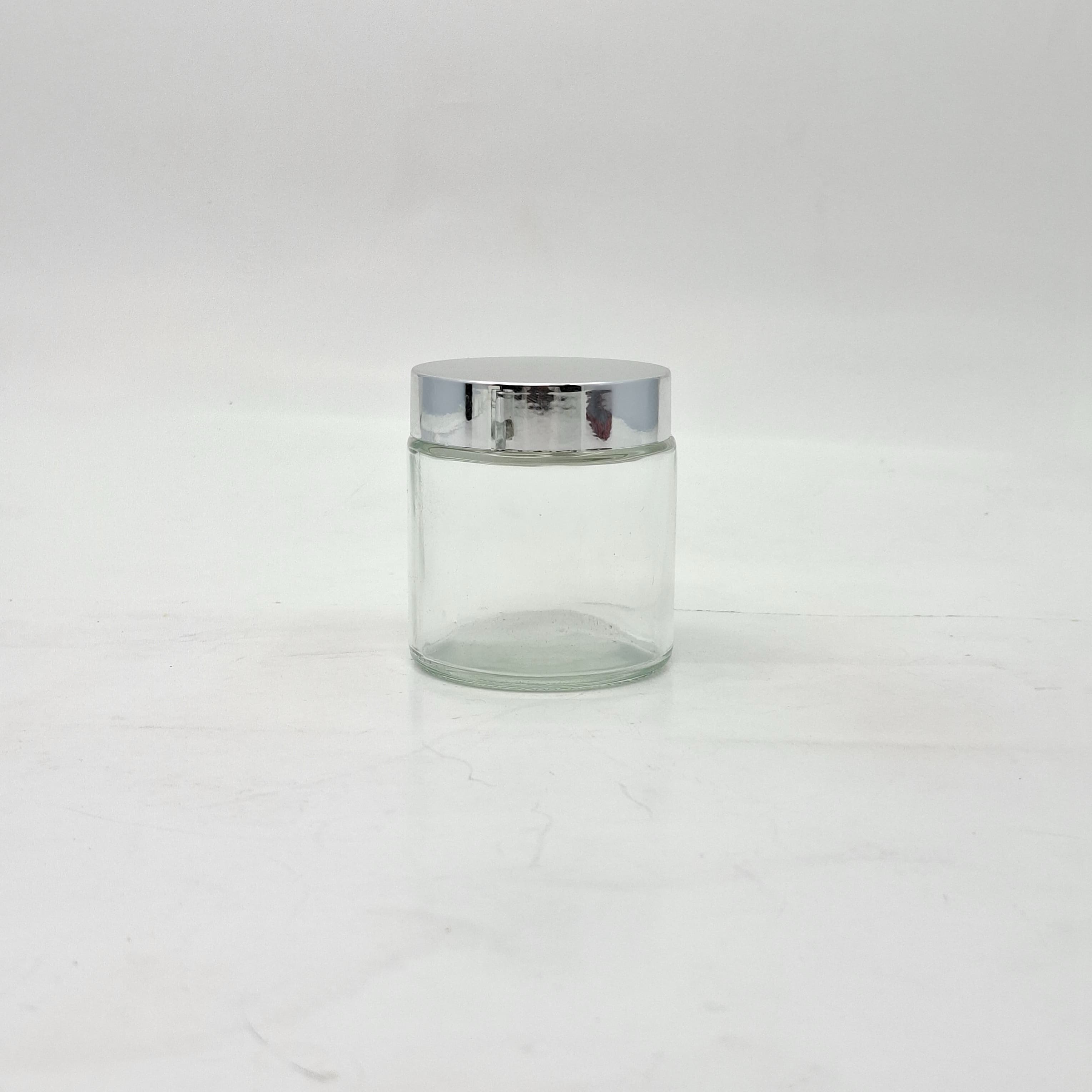 Main image of 100ml Clear Glass Jar - Silver Lid 