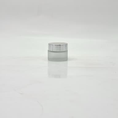 15ml Frosted Glass jar - Silver Lid
