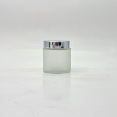 100ml Frosted Glass Jar - Silver Lid 