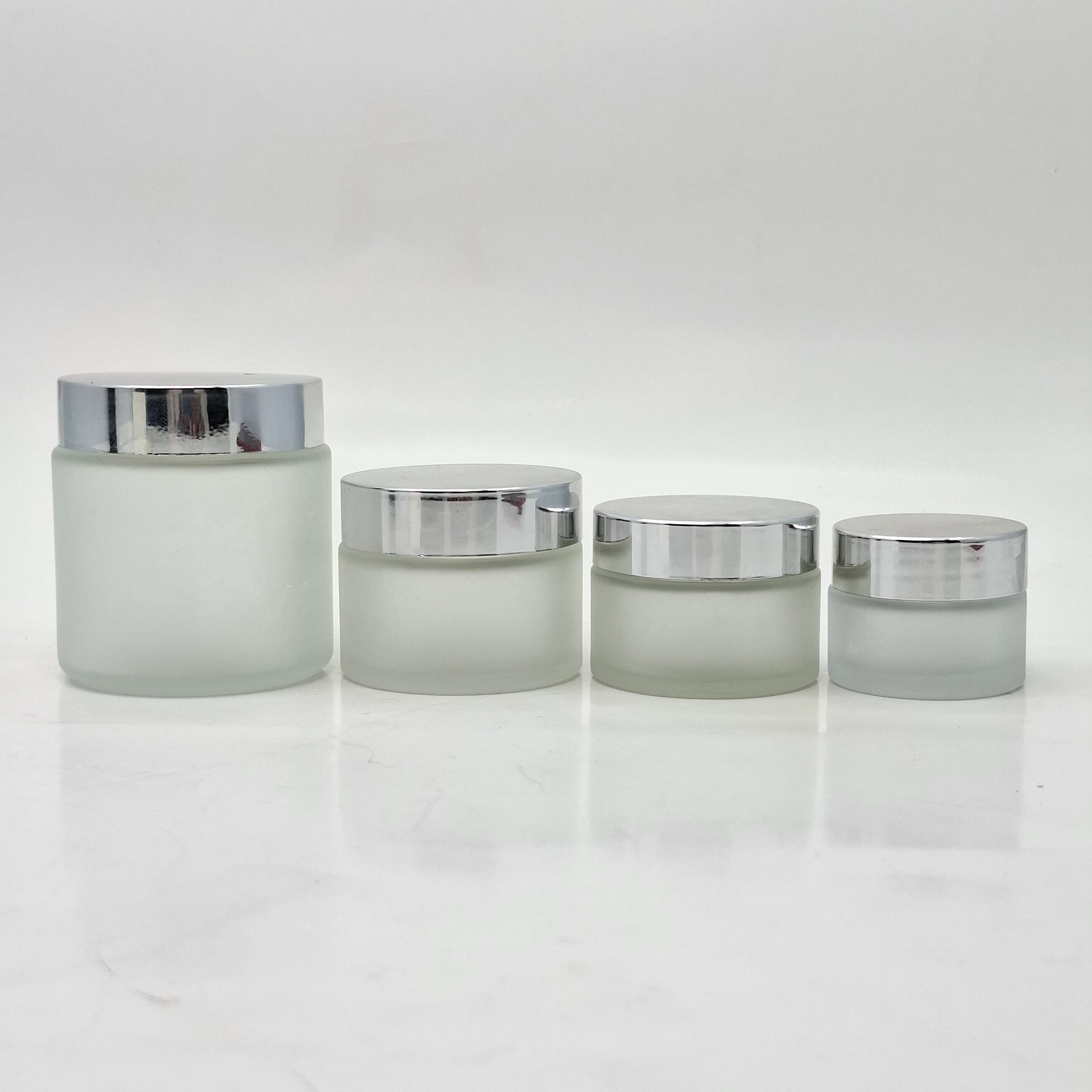 Thumbnail 2 of 15ml Frosted Glass jar - Silver Lid