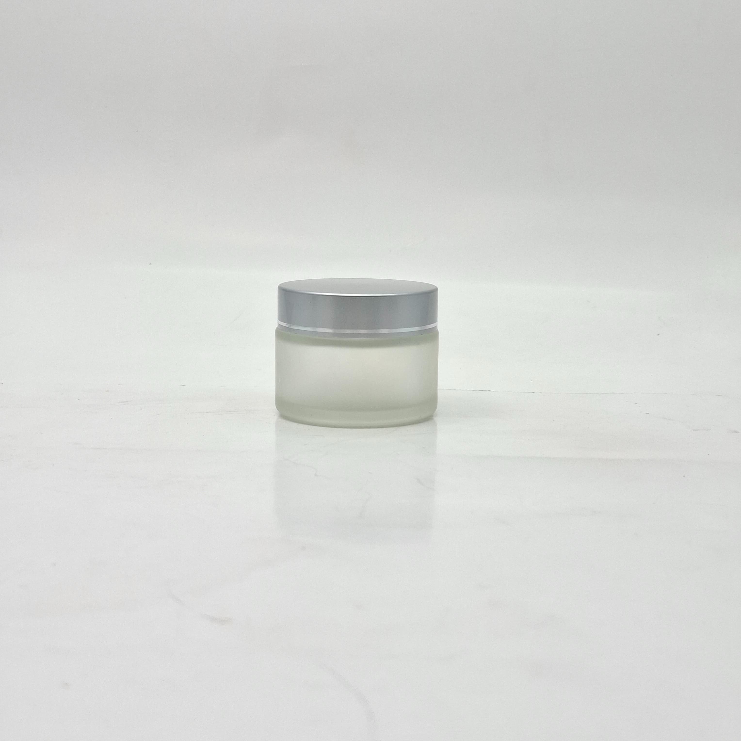 Main image of 50ml Frosted Glass Jar - Mate Silver Lid