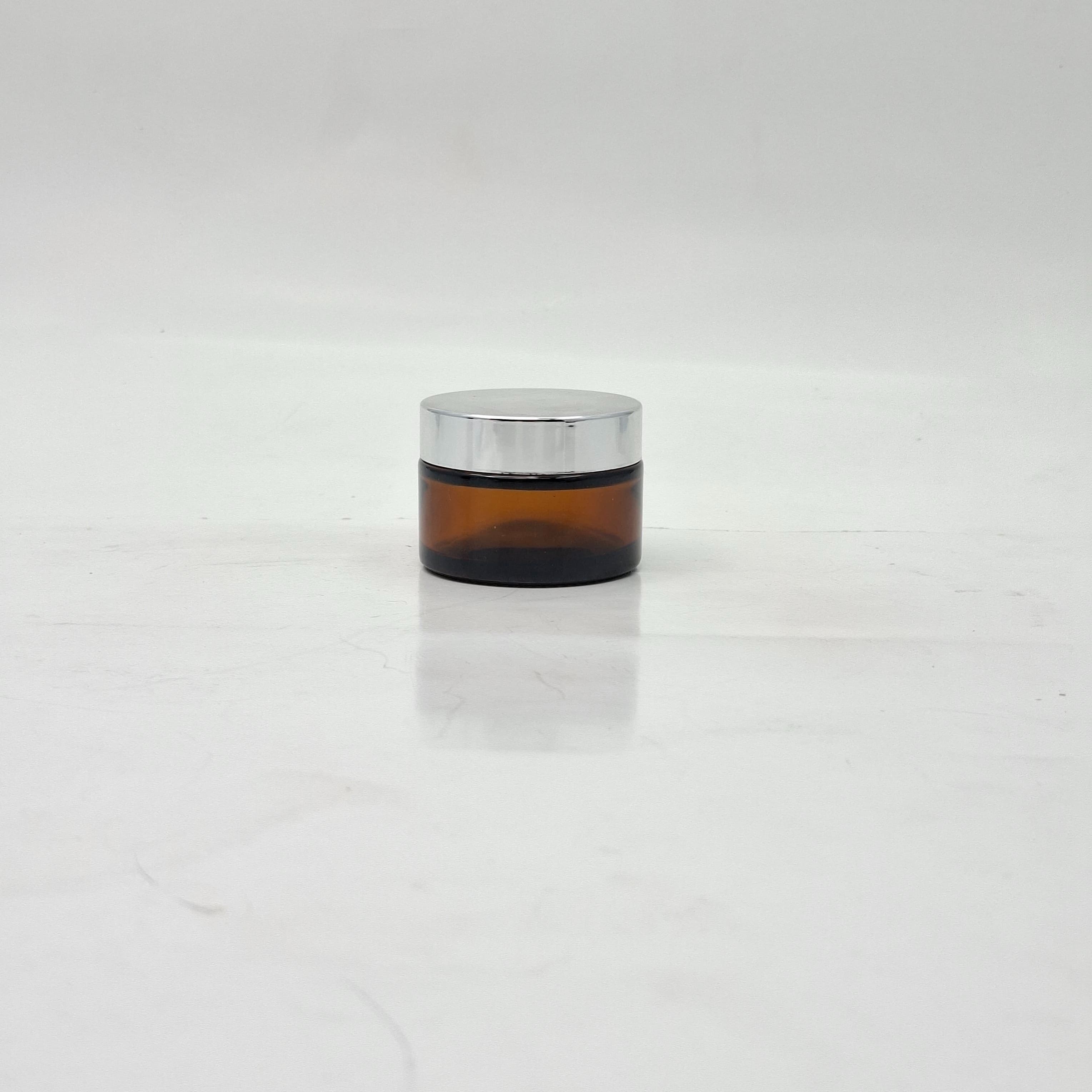 Main image of 30ml Amber Glass Jar - Silver Lid