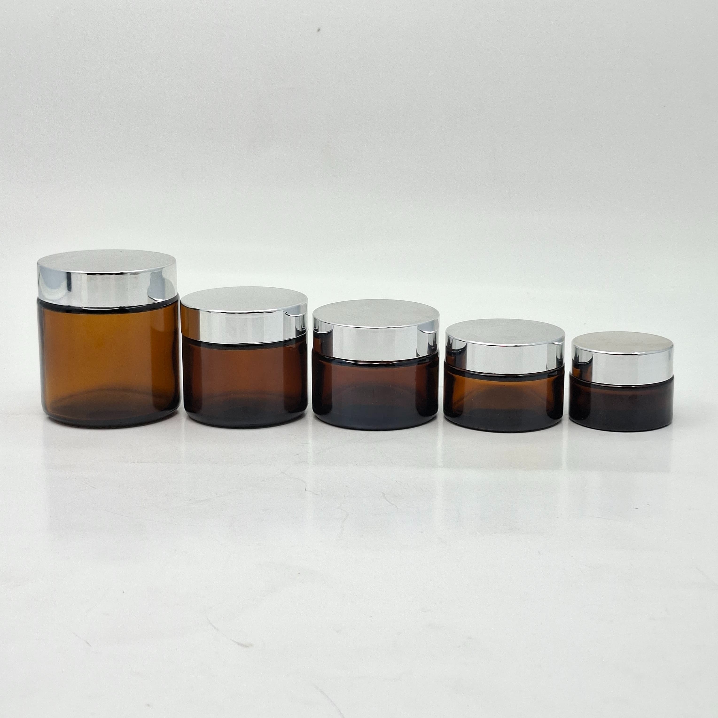 Thumbnail 2 of 100ml Amber Glass Jar - Silver Lid