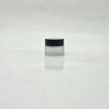 15ml Frosted Glass jar - Black Lid
