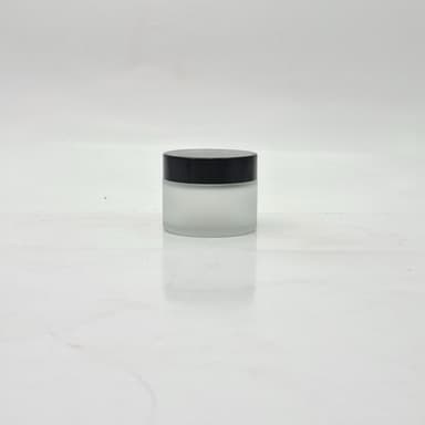 50ml Frosted Glass Jar - Black Lid 
