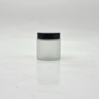100ml Frosted Glass Jar - Black Lid